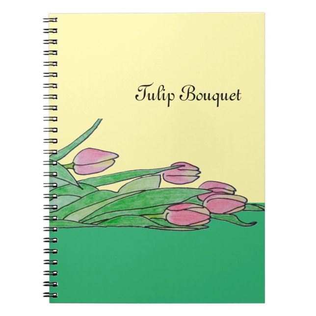 Tulip Bouquet Laying Down  Notebook (Front)