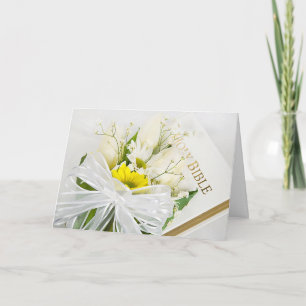 Tulip Bouquet on Wedding Bible Card