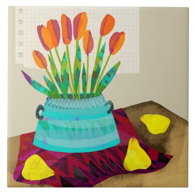Tulip Ceramic Kitchen Tile (Front)