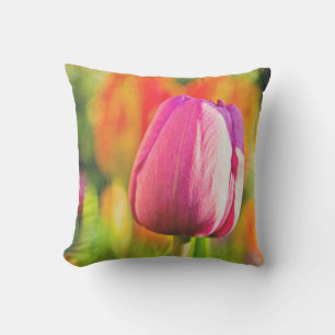 Tulip Collage Throw Pillow