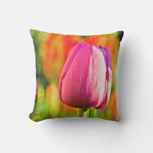 Tulip Collage Throw Pillow
