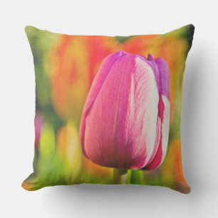 Tulip Collage Throw Pillow