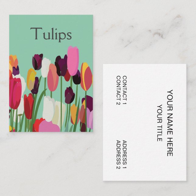 Tulip Colourful Floral Tulip Business Card (Front/Back)
