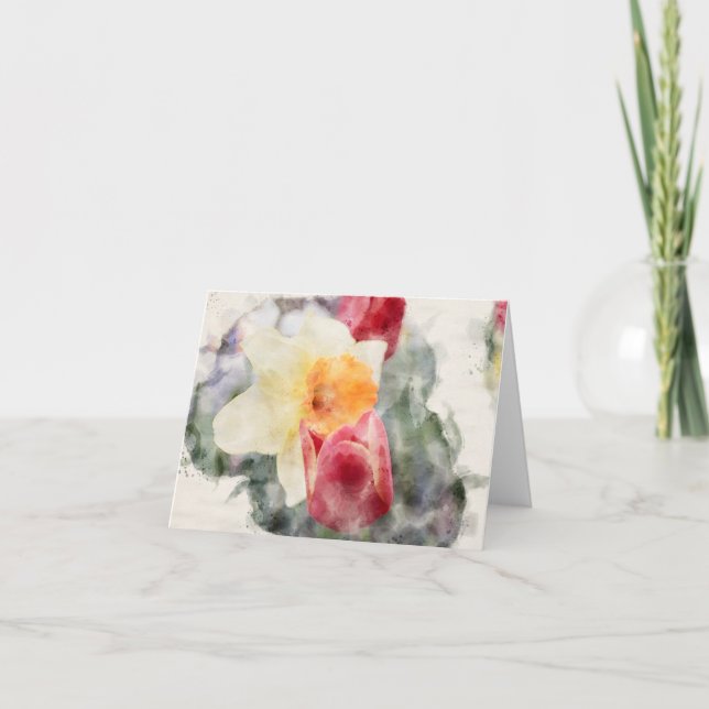 Tulip Daffodil  Thank You Card (Front)