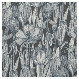 tulip decay indigo fabric