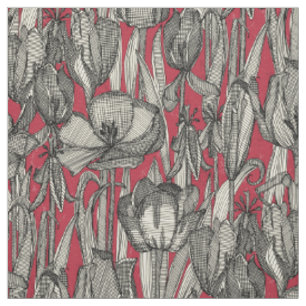 tulip decay red fabric