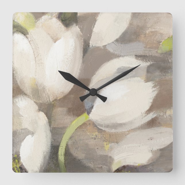 Tulip Delight II Square Wall Clock (Front)
