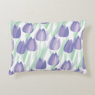 Tulip design: pale violet floral. accent pillow