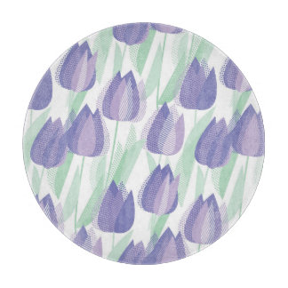 Tulip design: pale violet floral. cutting board