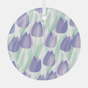 Tulip design: pale violet floral. glass ornament