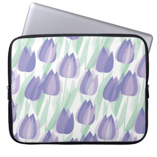 Tulip design: pale violet floral. laptop sleeve