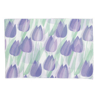 Tulip design: pale violet floral. pillowcase