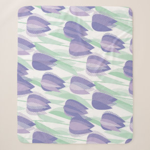 Tulip design: pale violet floral. sherpa blanket