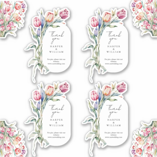 Tulip embrace spring wedding thank you (Front)