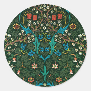 Tulip, famous pattern by William Morris,  Classic Round Sticker