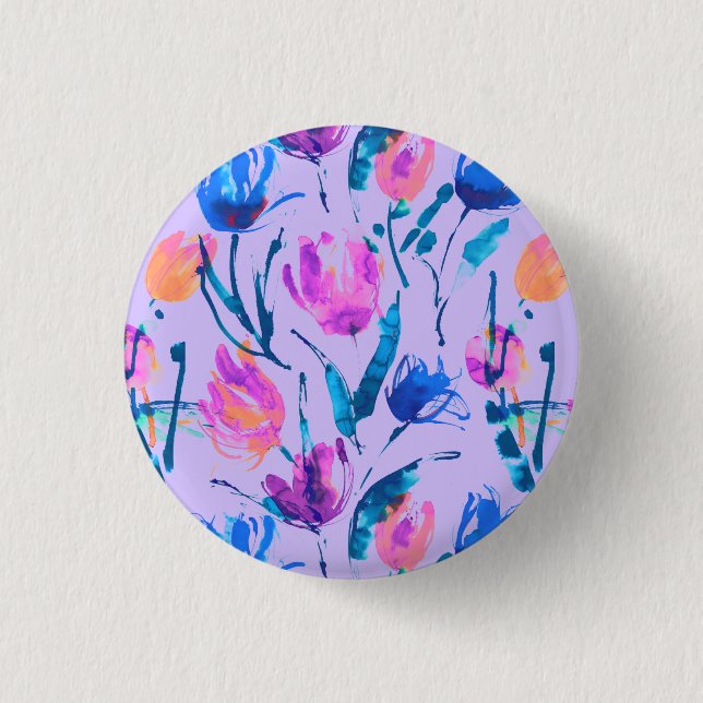 Tulip fever 1 inch round button (Front)