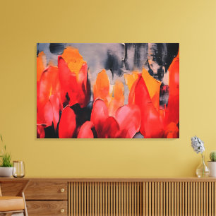 Tulip Field – Abstract Floral Intensity Canvas Print