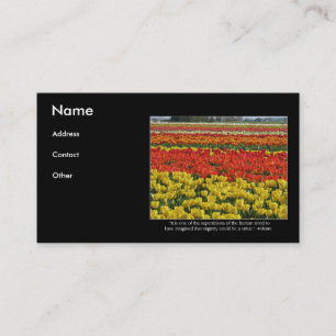 Tulip Field and Voltaire Quote Business Card