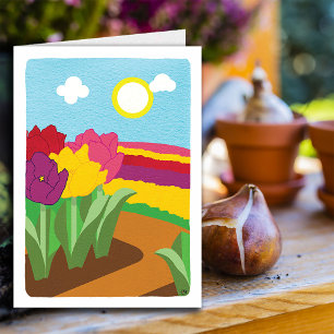 Tulip Field Blank Card