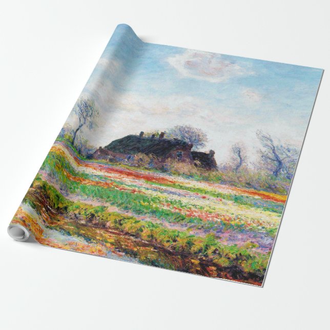 Tulip Fields in the Netherlands, Monet Wrapping Paper (Unrolled)