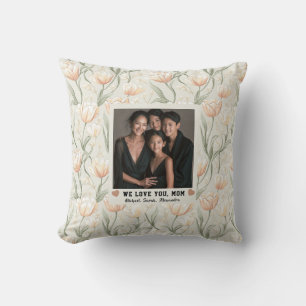 Tulip Floral Big Mom Mum Grandma Photo Sofa Throw Pillow