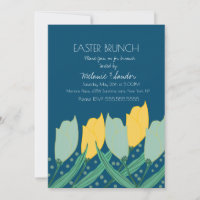 Tulip Floral Easter Dinner Brunch Family Blue