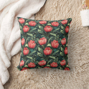 Tulip Floral Home Decor Throw Pillow