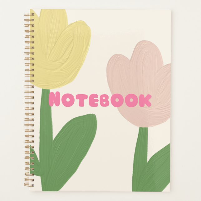 Tulip Floral Notebook -Elegant for Writing & Notes Planner (Front)