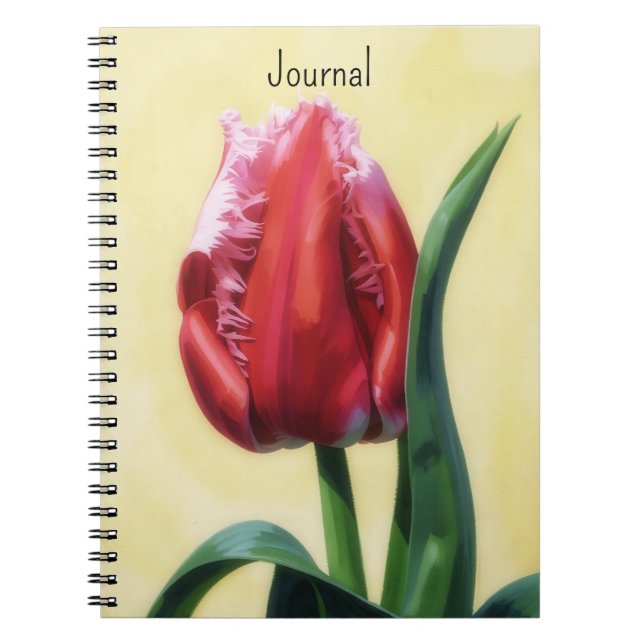 Tulip Flower Art Flower Journal Personalize (Front)