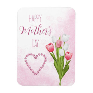 Tulip Flower Bouquet Happy Mother's day Card Magnet
