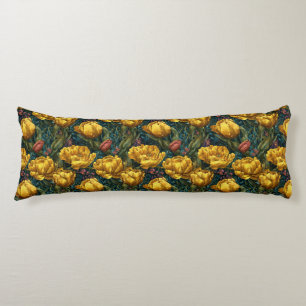 Tulip Flower Coastal Decor Elegant Maternity Body Pillow