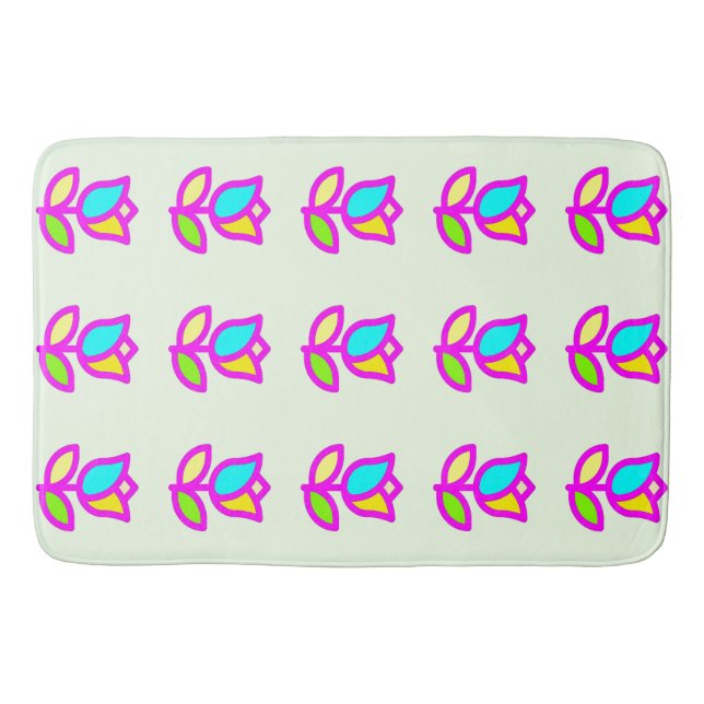 TULIP FLOWER DESIGN FOR YOUR TABLE BATH MAT (Front)