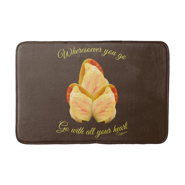 Tulip Flower Go With Your Heart Inspirational      Bath Mat (Front)