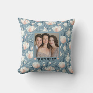 Tulip Flower Happy Birthday Mom Bedroom Throw Pillow