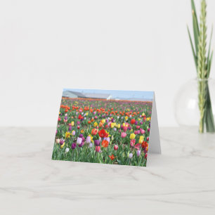 Tulip Flower Landscape Greeting Card