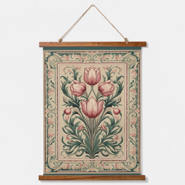 Tulip Flower Medieval Hanging Tapestry (Front)