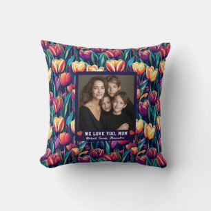 Tulip Flower Mother New Mom Mummy Bedroom Throw Pillow