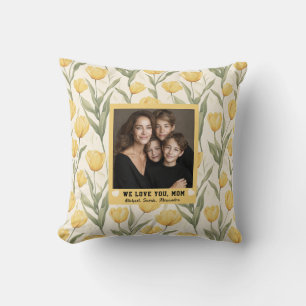 Tulip Flower New Mom Mama Birthday Western Throw Pillow