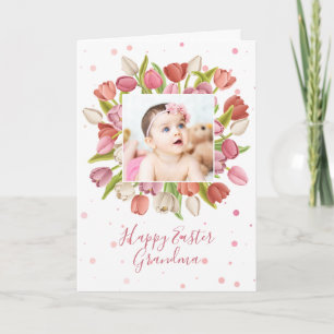 Tulip Flower Personalized Easter Photo Holiday Card