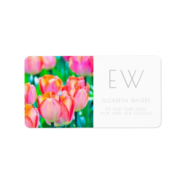 TULIP FLOWER PHOTOGRAPHY ADDRESS LABELS (Front)