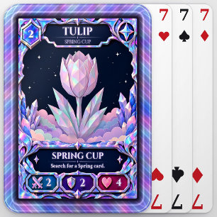 Tulip Flower, Rainbow Foil Art Playing Cards