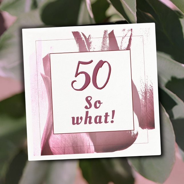 Tulip Flower Red 50th Birthday Floral Napkin (Creator Uploaded)