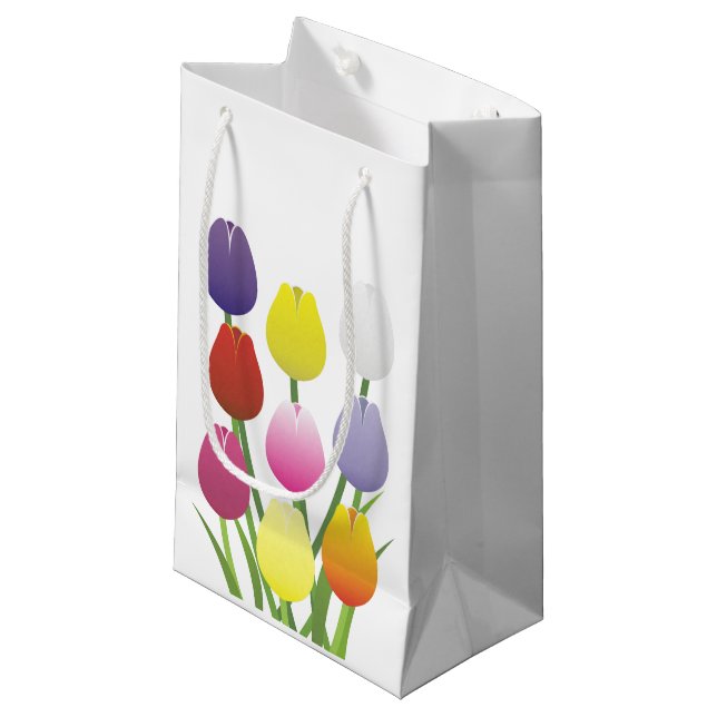 Tulip Flower Small Gift Bag (Front Angled)