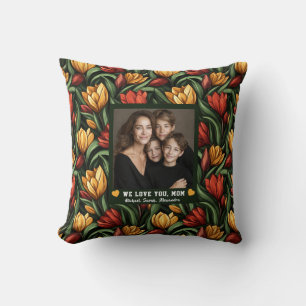 Tulip Flower StepMom Mama Mom Birthday Unique Throw Pillow