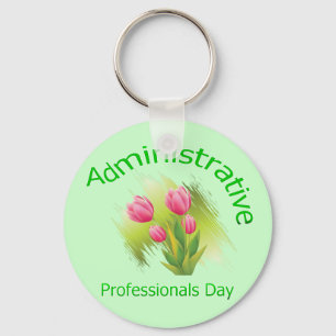 Tulip Flowers Administrative Professionals Day Keychain