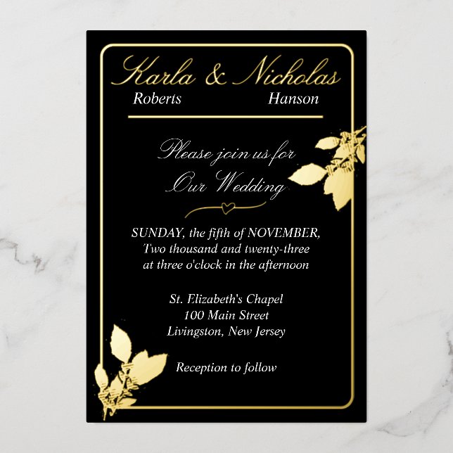 Tulip Flowers, Elegant Black Wedding (Front)