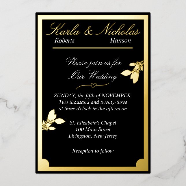 Tulip Flowers, Elegant Black Wedding, Oval Border  (Front)