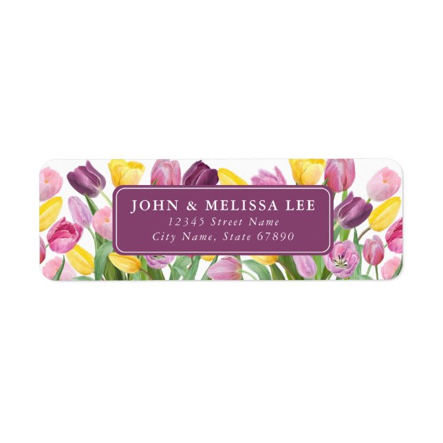Tulip Flowers Return Address Labels (Front)