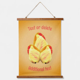 Tulip Flowers Your Text Personalized  Hanging Tapestry