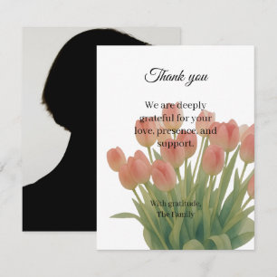 Tulip funeral thank you card with photo